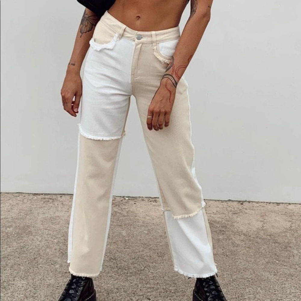 Princess Polly Patchwork Jeans Size 0